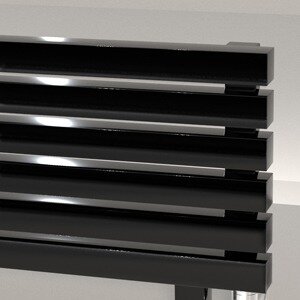 Горизонтальные радиаторы 40x40 H 5 секций, Черные RAL9005