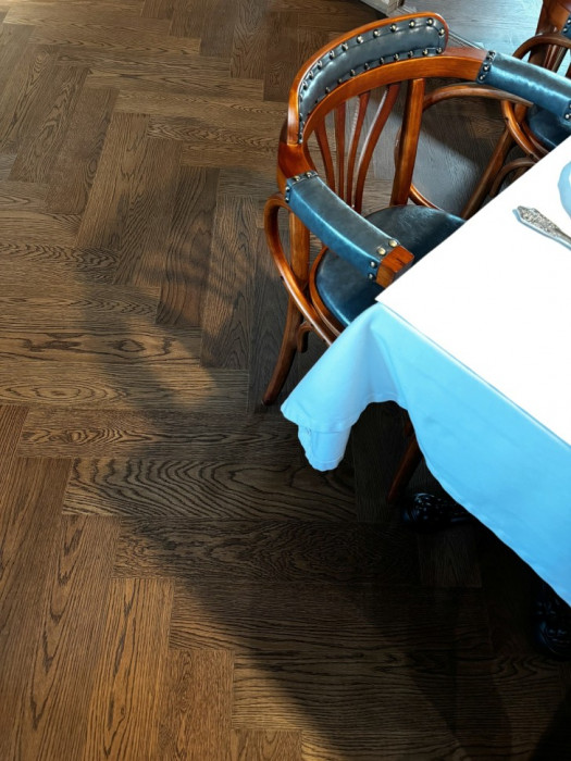 Кварцевый SPC паркет Quartz Parquet Дуб Рустикальный 33-410 браш Английская Ёлка