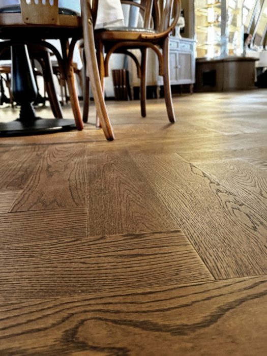 Кварцевый SPC паркет Quartz Parquet Дуб Рустикальный 33-410 браш Английская Ёлка