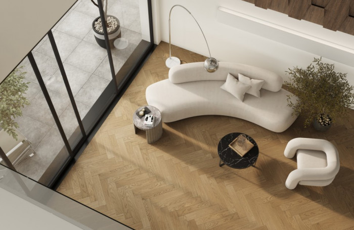 Кварцевый SPC паркет Quartz Parquet Дуб Рустикальный 33-410 браш Английская Ёлка