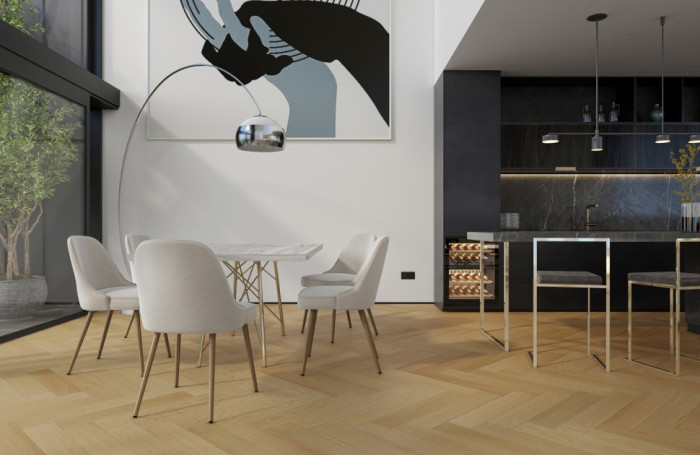 Кварцевый SPC паркет Quartz Parquet Дуб Тоскана 33-407 браш Английская Ёлка