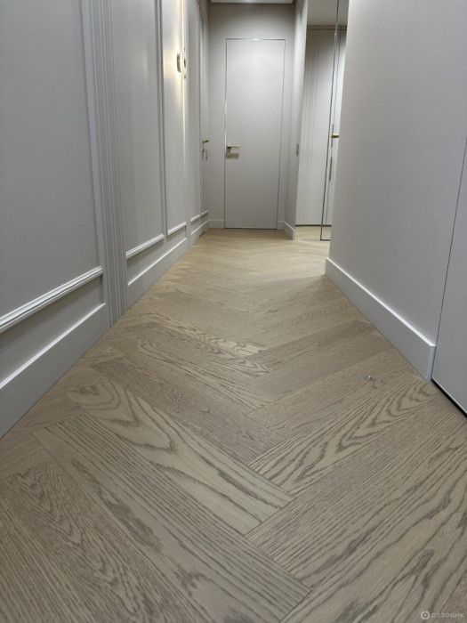 Кварцевый SPC паркет Quartz Parquet Дуб Шампань 33-414 браш Английская Ёлка