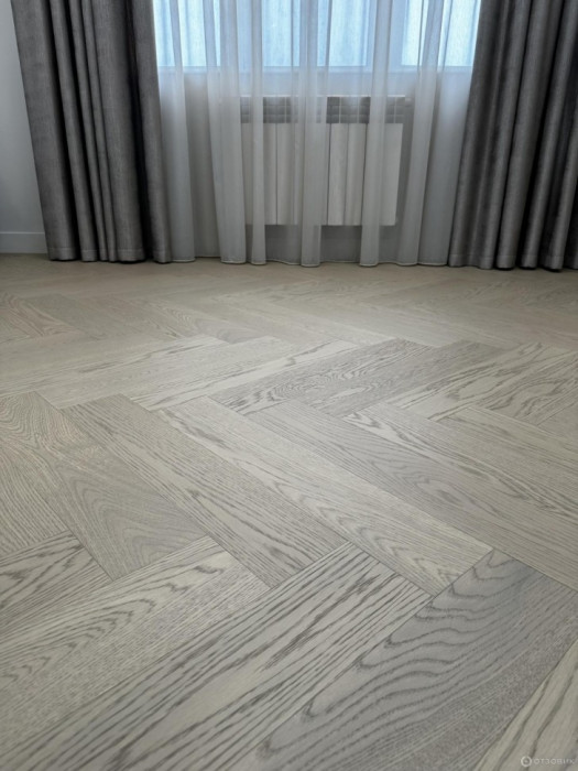 Кварцевый SPC паркет Quartz Parquet Дуб Шампань 33-414 браш Английская Ёлка