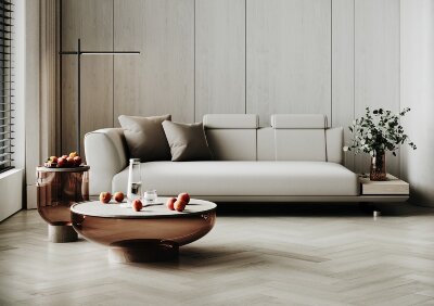 Кварцевый SPC ламинат Home Expert Parquet Design Дуб Милкшейк 44-3002 (400х100х4,5мм)