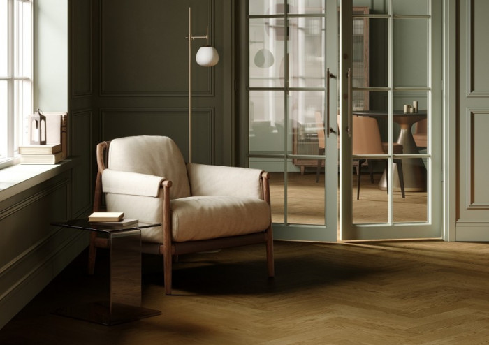 Кварцевый SPC паркет Quartz Parquet Штучный паркет 44-1258-59 Дуб Кедровый Латте