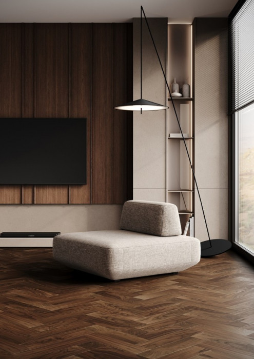 Кварцевый SPC паркет Quartz Parquet Штучный паркет 44-400-29 Орех Американский