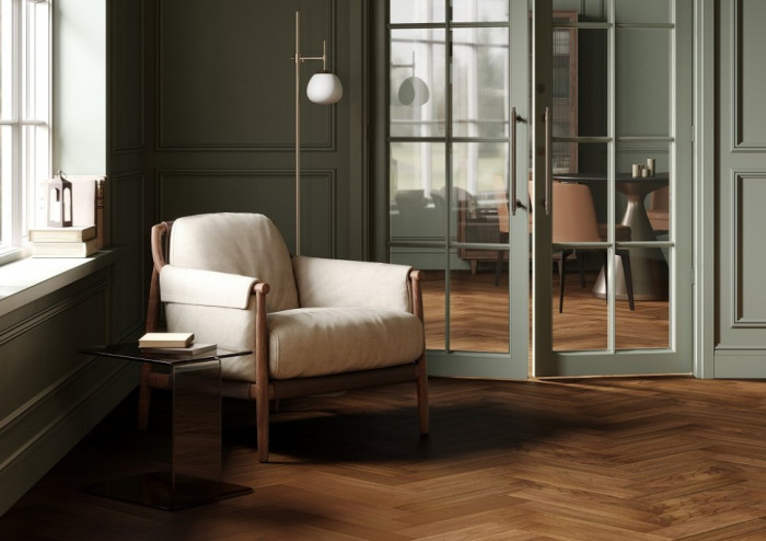 Кварцевый SPC паркет Quartz Parquet Штучный паркет 44-400-29 Орех Американский