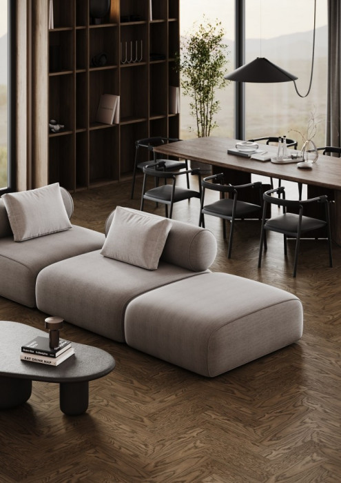 Кварцевый SPC паркет Quartz Parquet Штучный паркет Дуб Брауни 44-413